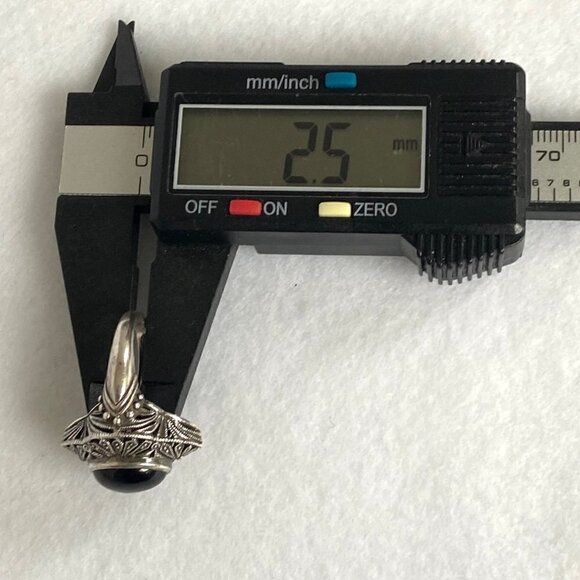 Sterling Silver 925 Thailand Scrollwork Filigree Oval Black Onyx Ring Sz 6.75 - Picture 15 of 16